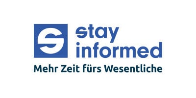 Stay Informed-Logo-blau-mit weißem Hintergrund